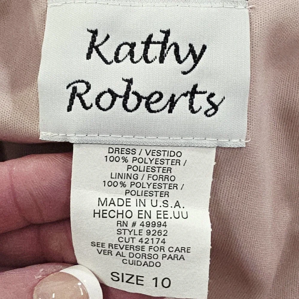 Kathy Roberts Dress Set Womens 10 Pink Floral Maxi Ruffle Crinkle Jacket‎ 9262